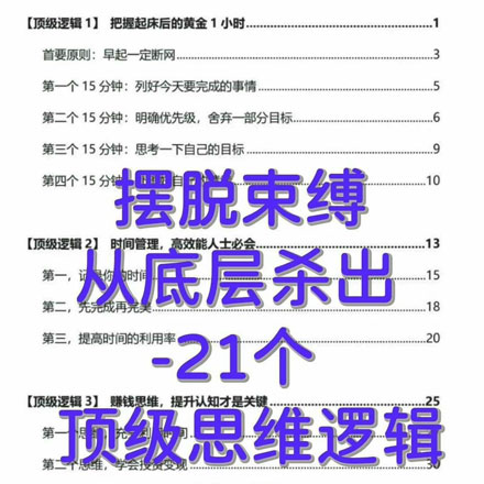 21个顶级逻辑—让你摆脱底层内耗实现个人成长，‮底从‬‎层杀出的顶级逻辑‮