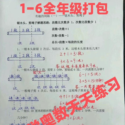 小学1到6年级奥数练习，覆盖小学阶段全部奥数知识点简明，趣味性强