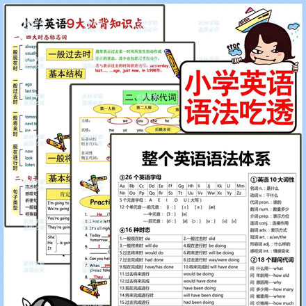 小学英语语法知识点汇总超全超实用小学英语重点知识语法总结，这4套知识点涵盖小学语法知识，英语老师看了都会眼前一亮