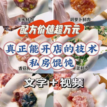 实体店私房馄饨混沌技术配方资料（文字+视频）花了1w多得来的，现在用不上了，拿出来分享给大家！